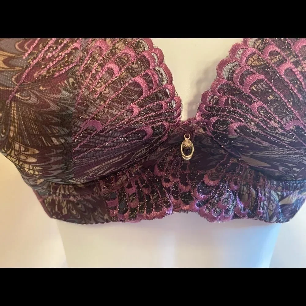 💥Qianziwanli Lace Embroidery Floral Sexy Bras 36B